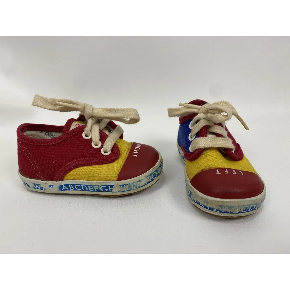 Vintage Stride Rite Zips Infant shoes Alphabet Left‎ Right FOR DISPLAY ONLY